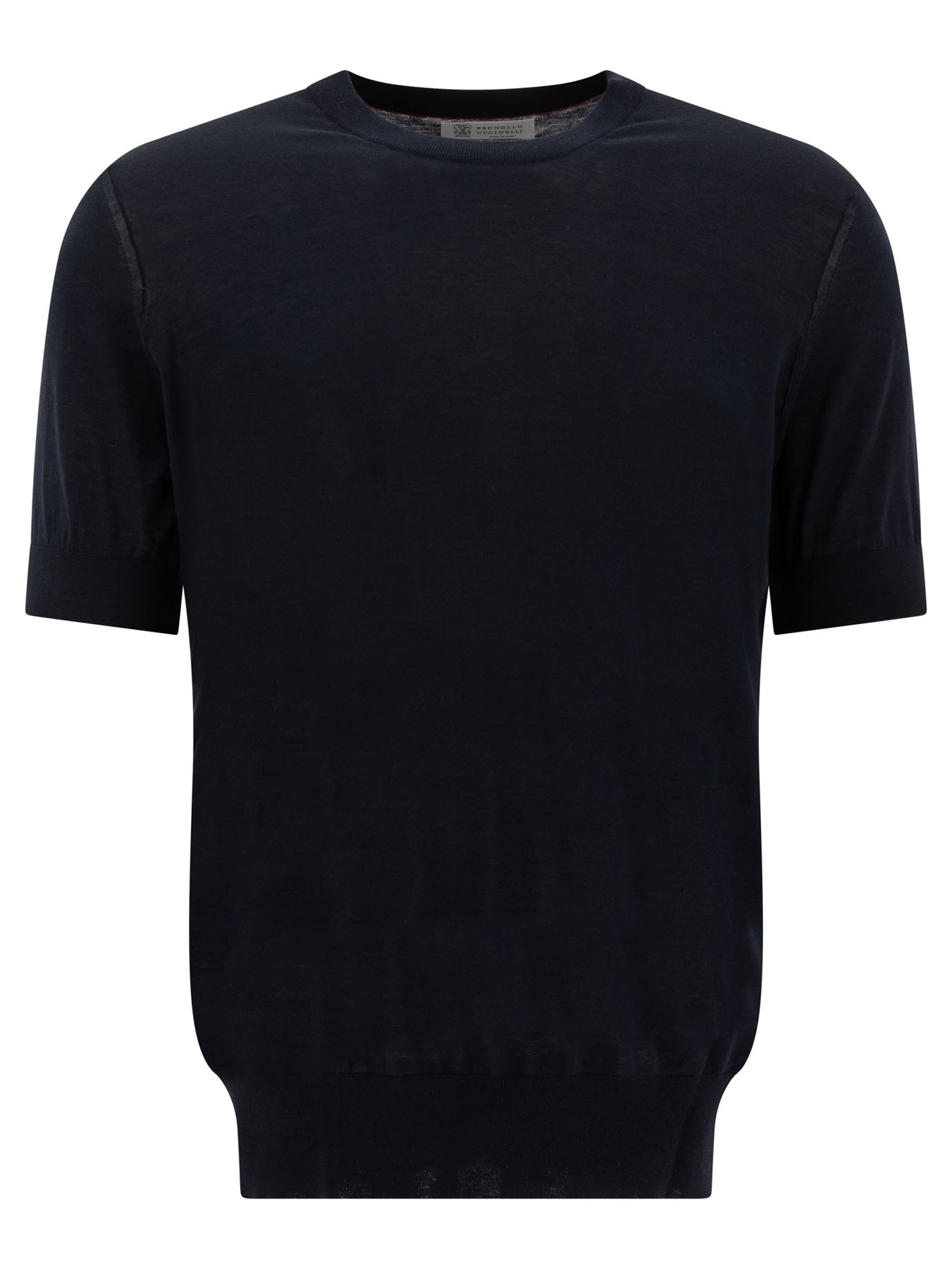 티셔츠 in maglia 파인 con trama fiammata